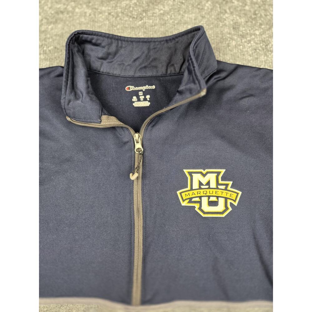 Champion Marquette University Golden Eagles Gray 1/4 Zip Pullover Men's M #943 - Picture 3 of 9